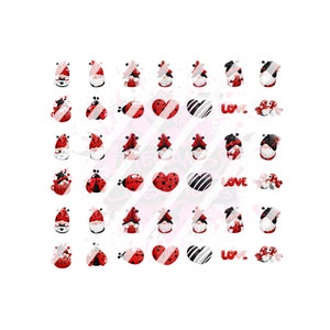 42 Gnomes LadyBug Nail Art Decals - Waterslide Nail Decals