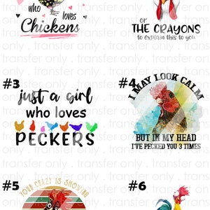 Calcomanías al agua de gallo/pollo