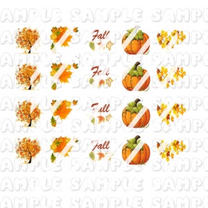 Decalcomanie per nail art autunno autunno - Decalcomanie per unghie con acquascivolo - Design n. 3