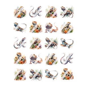 Bearded Dragon Nail Art Decals - Waterslide Nail Decals - Design #1