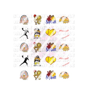Softbal moeder Nail Art stickers - waterglijbaan nagelstickers