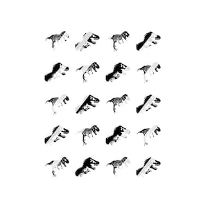 Decalcomanie per unghie con scheletro di dinosauro T-Rex - Decalcomanie per unghie con acquascivolo - Design n. 2
