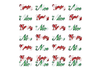 Calcomanías navideñas para uñas "Travieso o bueno" - Calcomanías de transferencia al agua