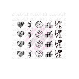 Volleyball Nail Art Decals - Waterslide Nail Decals