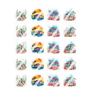 Seaturtle Sea Turtles Nail Art Decals- Waterslide Nail Decals - Set #2