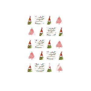 Christmas Tree Gnomes  Nail Art Decals - Waterslide Nail Decals