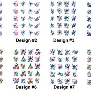 Cartoon Stitch Nail Art Decals - Waterslide Nail Decals