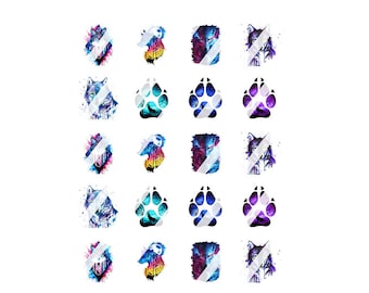 Wolf Nail Art Decals - Waterslide Nail Decals