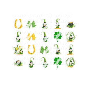 St. Patrick's Day Gnome Nail Art Decals- Waterslide Nail Decals