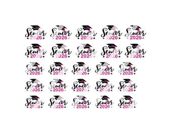2026 Senior Graduation Nail Art Decals - Waterslide Nail Decals