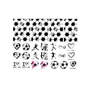 Soccer Nail Art Decals - Waterslide Nail Decals