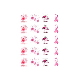 &quot;Brustkrebs Bewusstsein &quot;&quot;WE WEAR PINK&quot;&quot; Set #2 Nail Art Sticker - Wasserschiebefolie Nagel Aufkleber.&quot;