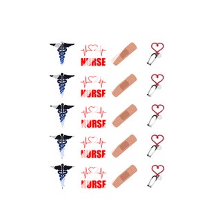 Nurse Nail Art Decals - Waterslide Nail Decals