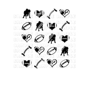 Football Nail Art Decals - Waterslide Nail Decals