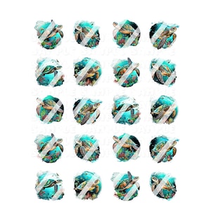 Seaturtle Sea Turtles Nail Art Decals- Waterslide Nail Decals - Set #3
