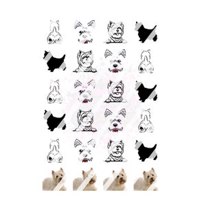 West Highlight White Terrier, Westie Nail Art Decals - Waterslide Nail Decals
