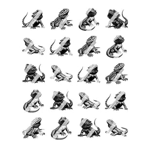 Bearded Dragon Nail Art Decals - Waterslide Nail Decals - Design #2