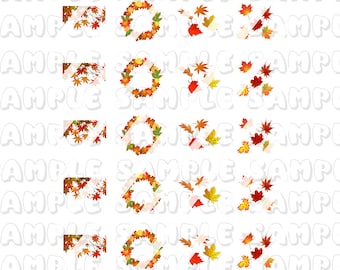 Calcomanías de uñas de otoño - Calcomanías de uñas de transferencia al agua - Diseño n.° 4