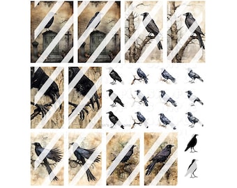 Crows Nail Art Decals - Waterslide Nail Decals