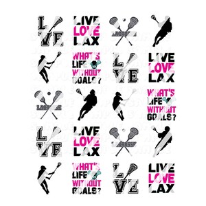 Lacrosse Nail Art Decals - Waterslide Nail Decals