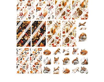 Woodland Animals -n-Fall Foxes Nail Art Decals- Waterslide Nail Decals