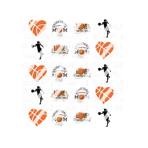 Basketball Mom Nail Art Decals - Waterslide Nail Decals