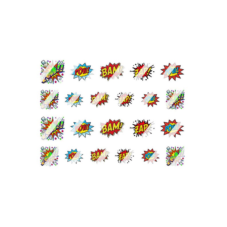 Pop Art Words Nail Art Decals Waterslide Nail Decals Etsy