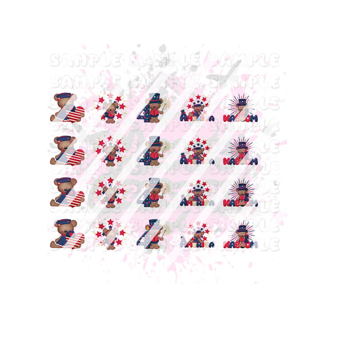 july 4th nail stickers