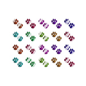 Calcomanías para uñas con huellas de patas de perro - Calcomanías para uñas con tobogán de agua