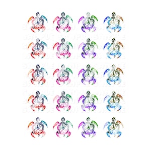 Seaturtle Sea Turtles Nail Art Decals- Waterslide Nail Decals - Set #1