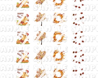 Calcomanías de uñas de otoño - Calcomanías de uñas de transferencia al agua - Diseño n.° 1