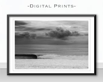 Waves Printable Wall Art, Beach Prints Wall Art, Ocean Printable, Digital Download, Ocean Print, Beach Print, Black and White print