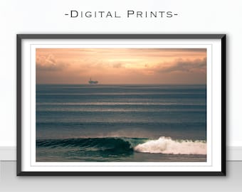 Waves Printable Wall Art, Beach Prints Wall Art, Ocean Printable, Digital Download, Ocean Print, Beach Print, color print, Oceanscape