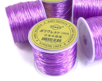 High Quality 0.5MM Purple Cord Orchid Purple String Japanese Elastic Cord / Thread Crystal String 1 Spool 45 Meters / 150ft Bulk Lot Options