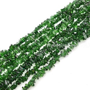 Dark Green Glass Crystal Chips 36&quot; Beads Gorgeous Freeform Nugget Crystal Jewelry Making 9mm Crystal Necklace