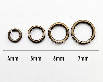 Brass Open Jump Rings – 21 Gauge Jewelry Findings 4-7mm