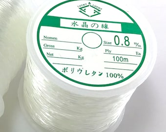0.8mm Clear Elastic Cord DIY Jewelry Making 100m Spool