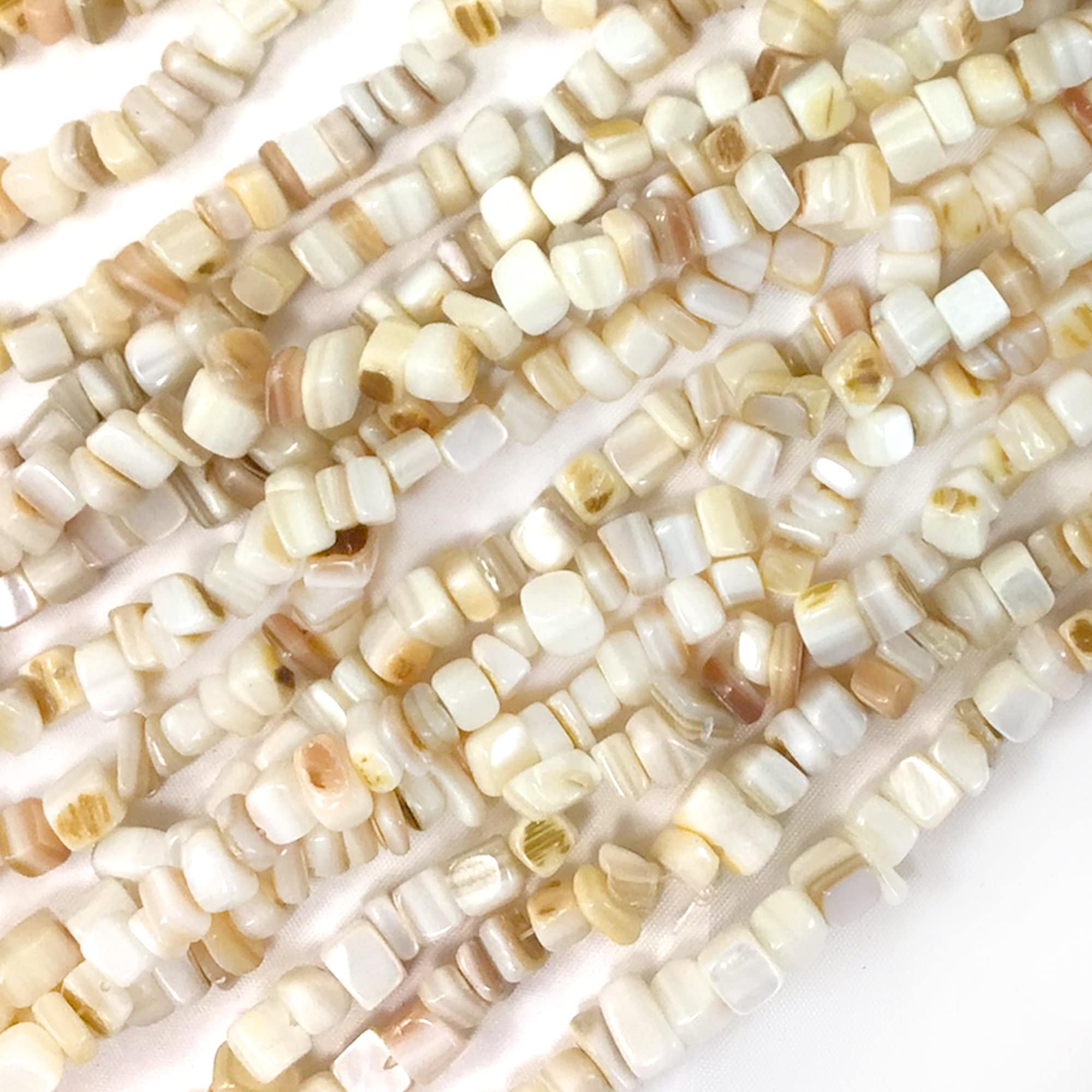 Mother of Pearl Beads, White Chips - CLEARANCE-BD5015-LONGST