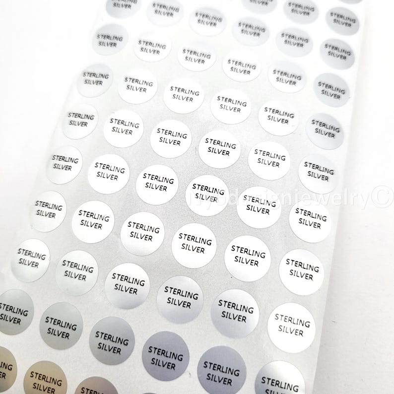 Sticker On Silver Wrapper Sterling Silver Labels - 300 Round Jewelry Stickers 10mm - Etsy