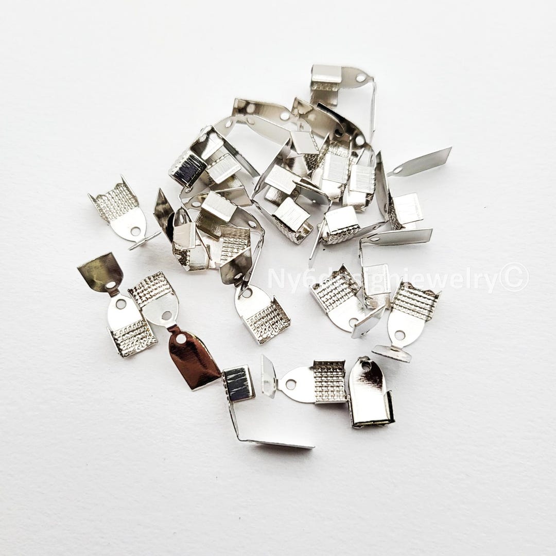 Silver Plated Cord End Caps Metal Rope Fasteners 24pcs 11x6x4mm - Etsy