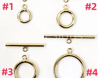 14K Gold Filled Toggle Clasp - Bar and Ring Jewelry Closure 9-20mm