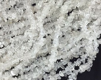 Natural Crystal Quartz Beads | Clear Crystal Quartz Chips Bead 7mm-10mm Crystal Quartz Chips 30&quot; Full inch Strand High Quality Gemstone Bead