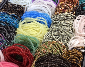 Mini Gemstone Beaded Stretch Bracelet 4mm Healing Bracelet