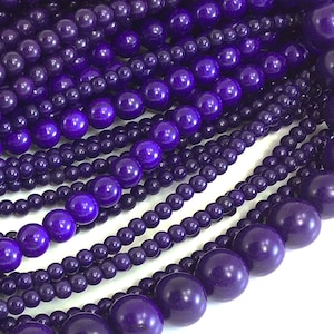 Purple Turquoise Beads Howlite Turquoise Magnesite Turquoise Genuine Gemstone Round Loose Beads 4MM 6MM 8MM 10MM 12MM Bulk Lot