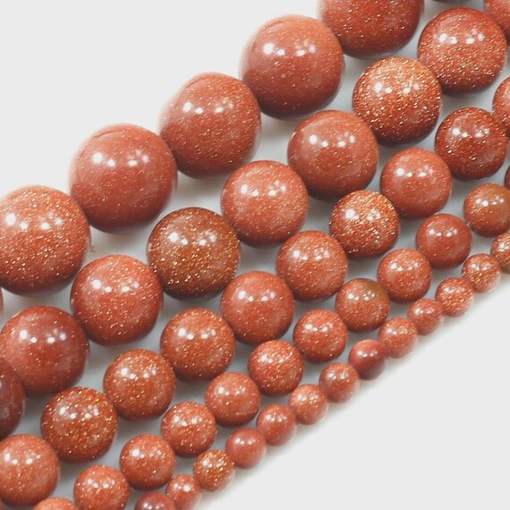 Brown Goldstone Round Beads 4-12mm Gemstone Spacer Loose Bead 15" Strand