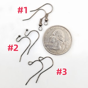 20mm Gunmetal Earwire Hooks: Ball & Ring 20mm Brass Findings 20pcs