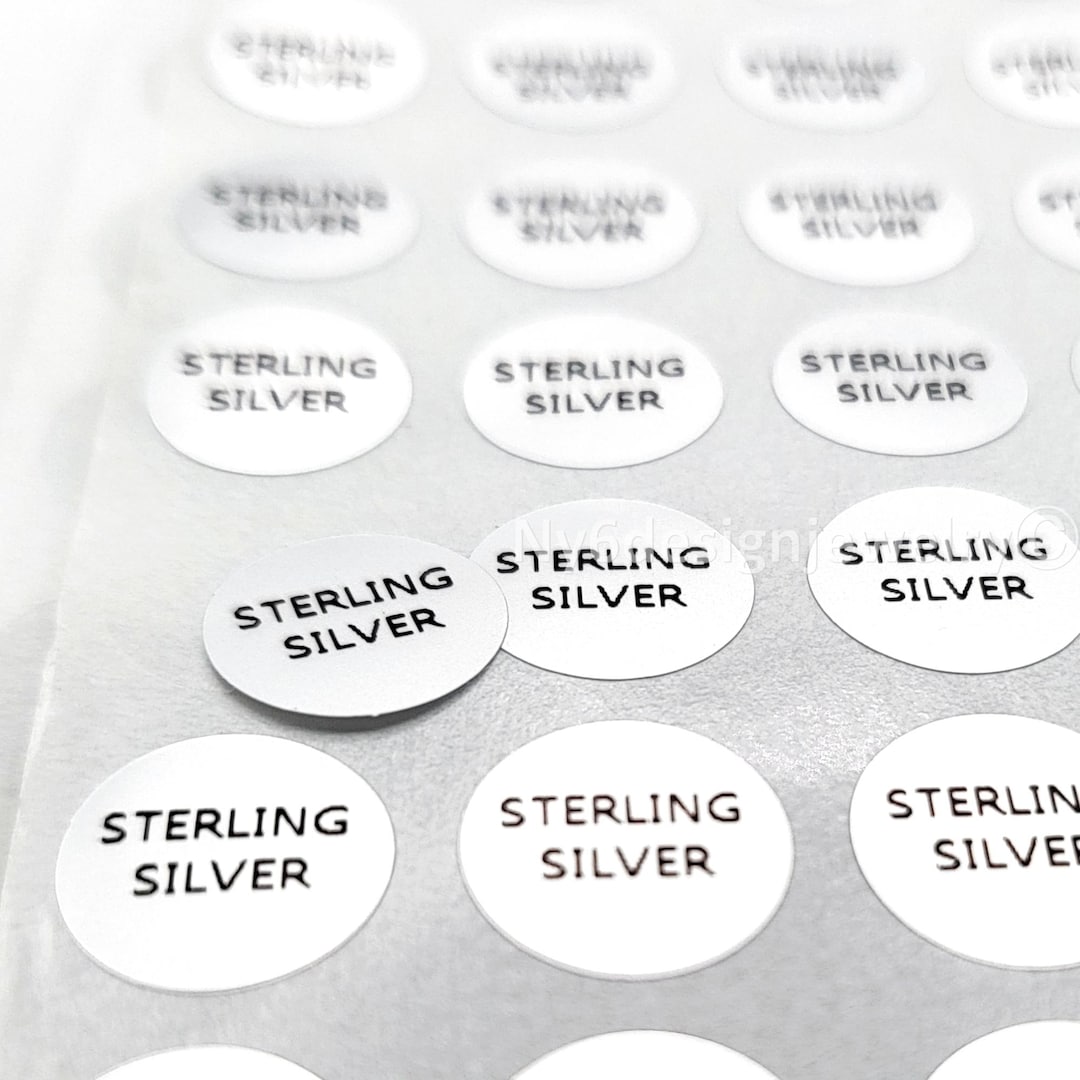 Sticker On Silver Wrapper Sterling Silver Labels - 300 Round Jewelry Stickers 10mm - Etsy