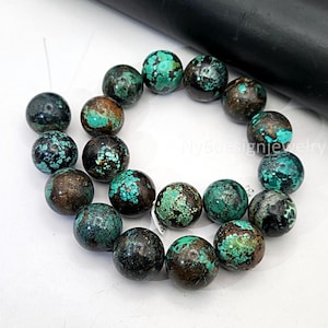 Genuine Kingman Turquoise Beads Blue Round Beads Large 20-22mm 15.5&#39;&#39; Strand Natural Arizona Turquoise Gemstone High-Quality USA Only One