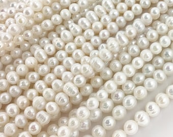 3mm Genuine Natural Freshwater Pearl Round Bead off White Grade AA High Quality Fresh Water Pearls Loose Bead 15" Full Strand