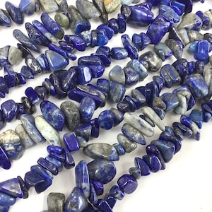 Blue Lapis Chip Bead | High Quality Lapis Lazuli Nugget Small Pebble Bead 7mm-10mm Chip 30&quot; Full inch Strand Gemstone Bead